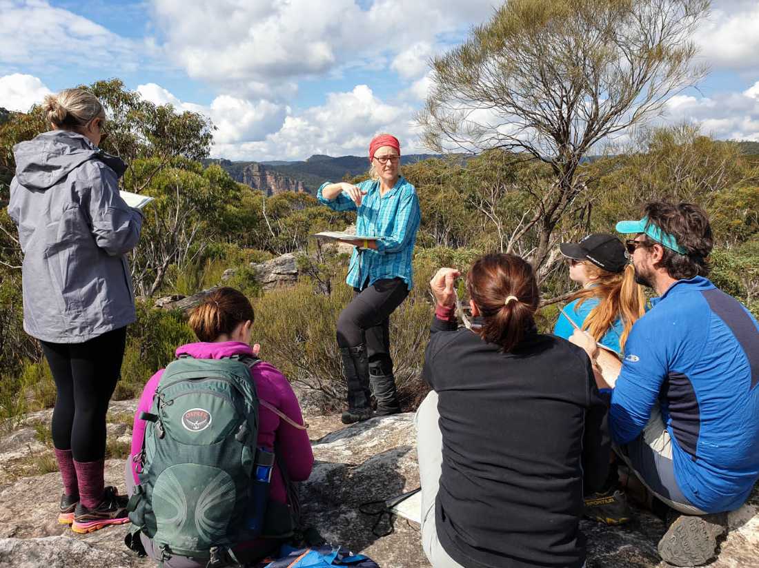 Caro Ryan presenting a navigation course in the Blue Mountains |  Rachel Diamond